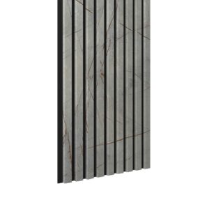 Riflaj MDF decorativ LDA PREMIUM de tip Panou Acustic, Marmura cu insertii aurii, 260x40 cm