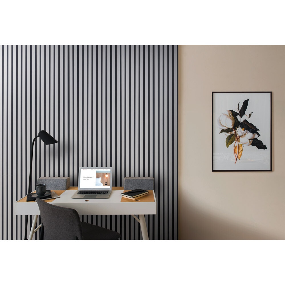 Riflaj MDF decorativ LDA PREMIUM de tip Panou Acustic, Gri Nisip, 260x40 cm - Image 9