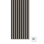 Riflaj MDF decorativ LDA PREMIUM de tip Panou Acustic, Gri Nisip, 260x40 cm