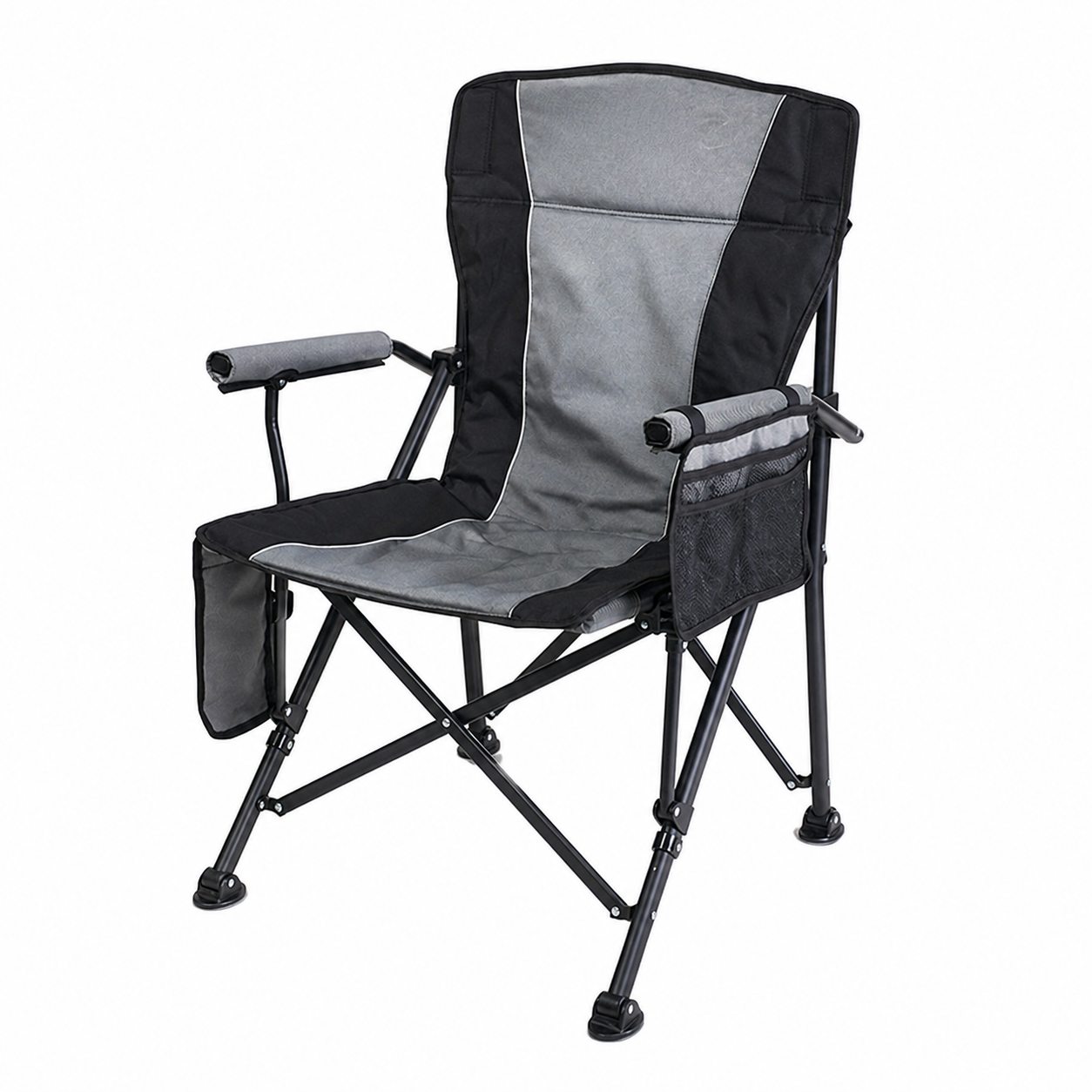 Scaun turistic pliabil cu incalzire, suport pahar, buzunar powerbank, maxim 120 kg, 58x58x90 cm, negru - Image 2