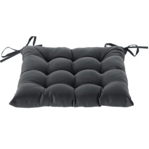 Perna scaun 40x40x6 cm, matlasata, poliester impermeabil, cu prindere, gri inchis