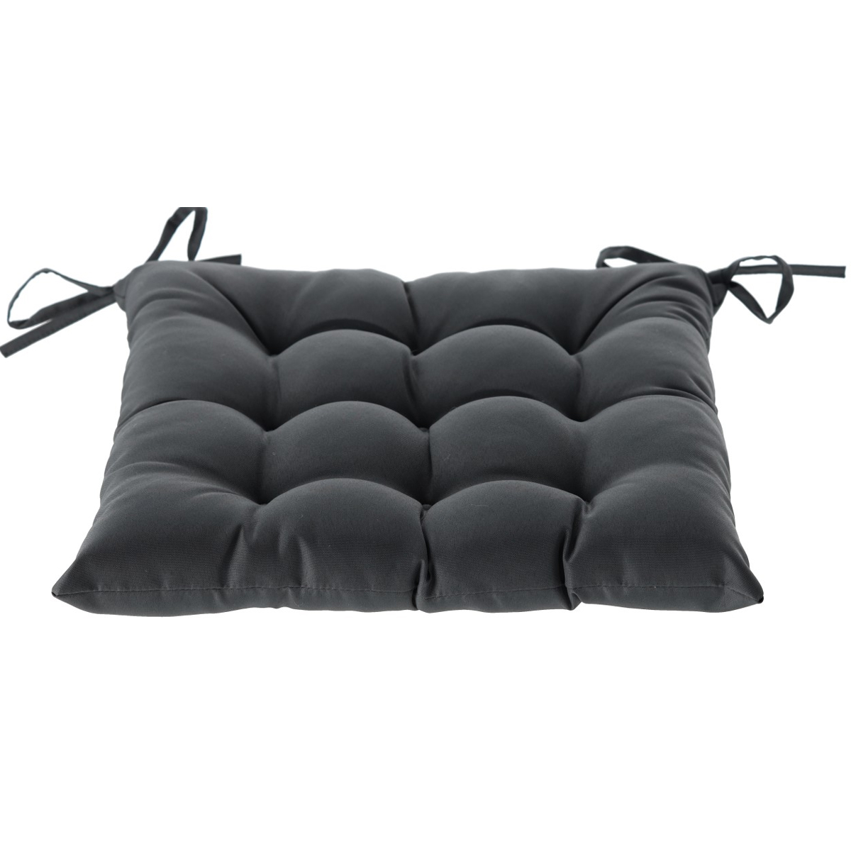 Perna scaun 40x40x6 cm, matlasata, poliester impermeabil, cu prindere, gri inchis