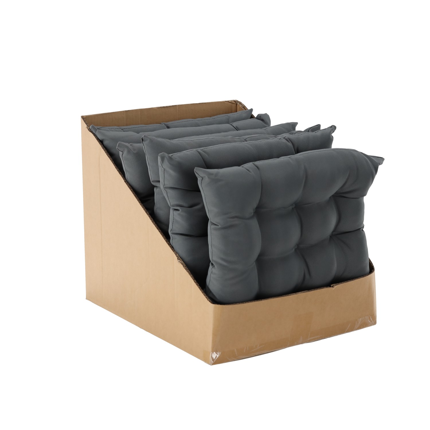 Perna scaun 40x40x6 cm, matlasata, poliester impermeabil, cu prindere, gri inchis - Image 10