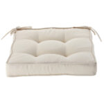 Perna scaun 40x40x6 cm, colturi drepte, poliester impermeabil, cu prindere, bej