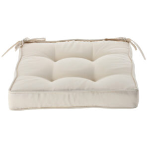 Perna scaun 40x40x6 cm, colturi drepte, poliester impermeabil, cu prindere, bej