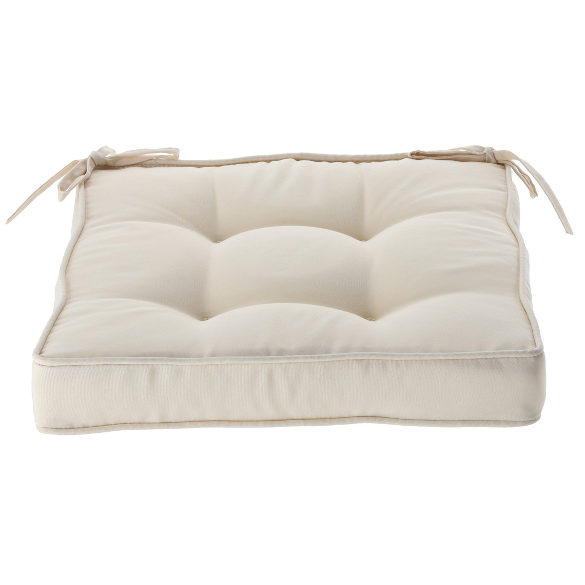 Perna scaun 40x40x6 cm, colturi drepte, poliester impermeabil, cu prindere, bej