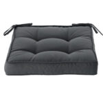 Perna scaun 40x40x6 cm, colturi drepte, poliester impermeabil, cu prindere, gri inchis