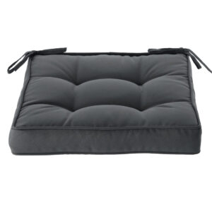 Perna scaun 40x40x6 cm, colturi drepte, poliester impermeabil, cu prindere, gri inchis
