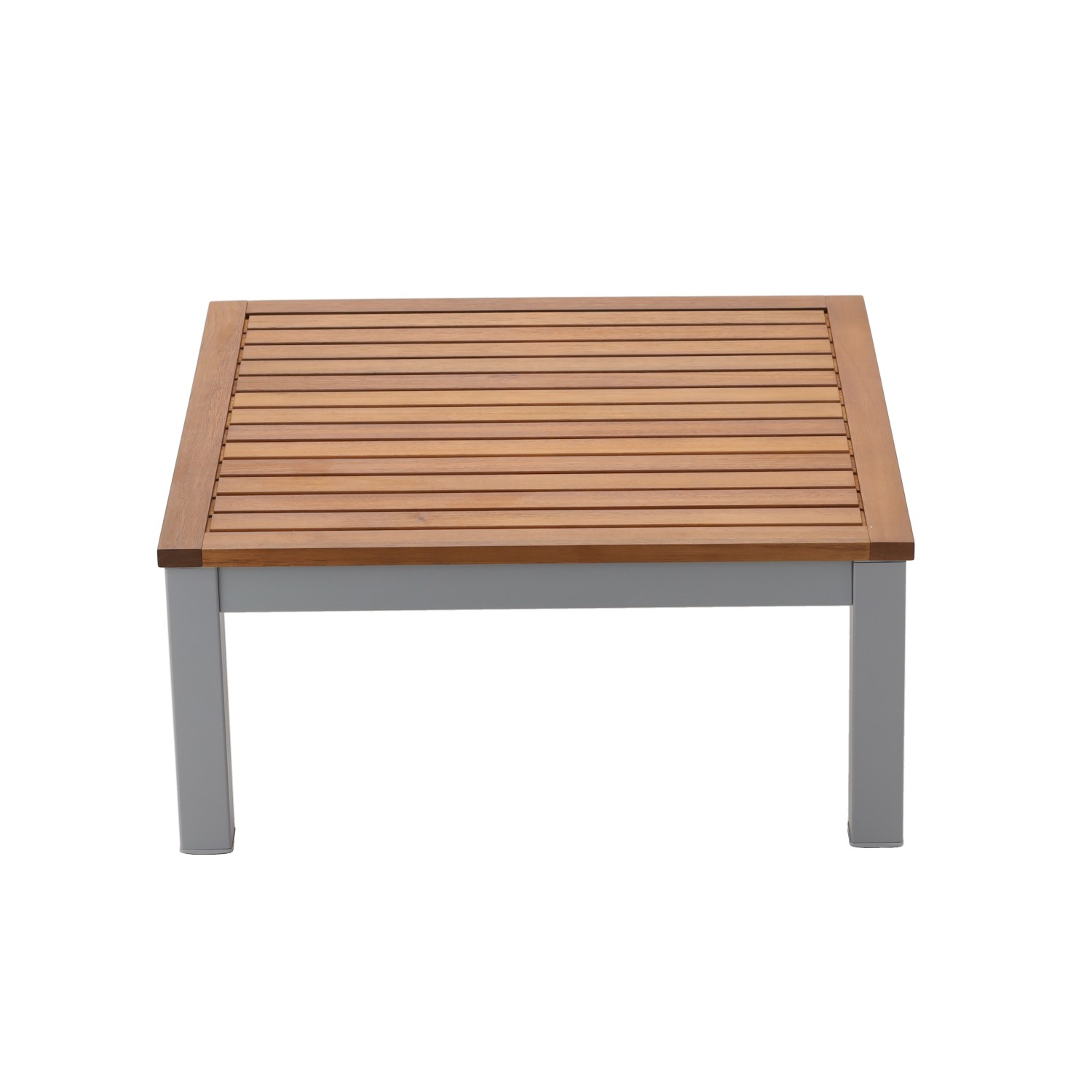 Set mobilier gradina Bohito modular cu perne, 2 canapele si masa, cadru aluminiu si lemn eucalipt, 138x76 cm, gri - Image 12