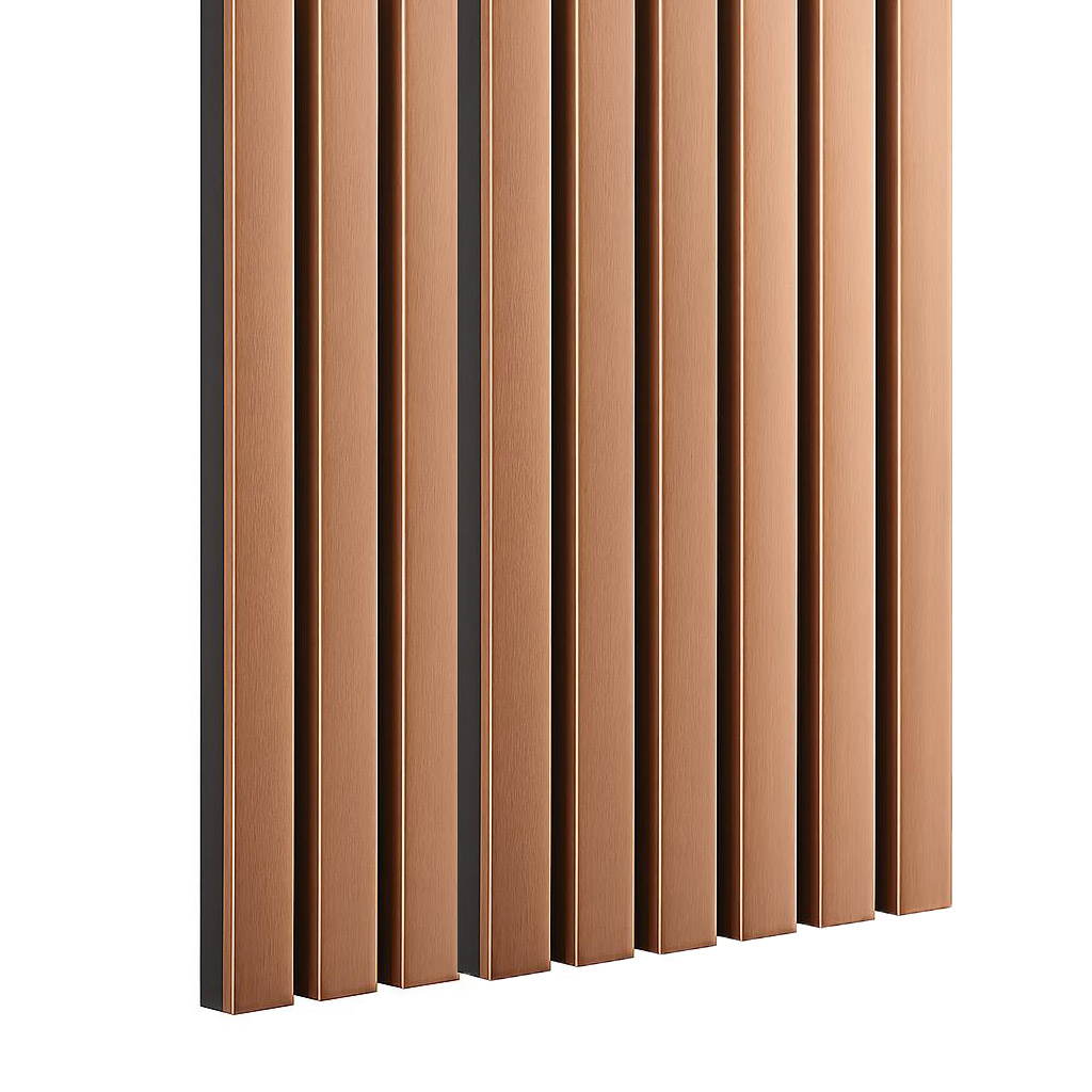 Riflaj MDF decorativ LDA PREMIUM de tip Panou Acustic, Cupru periat, 260x40 cm