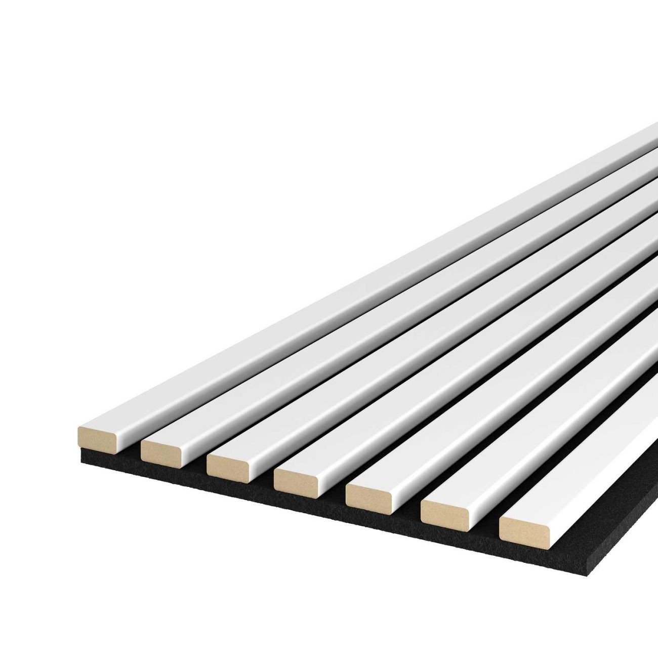 Riflaj MDF decorativ LDA PREMIUM de tip Panou Acustic, Alb Mat, 260x40 cm - Image 2