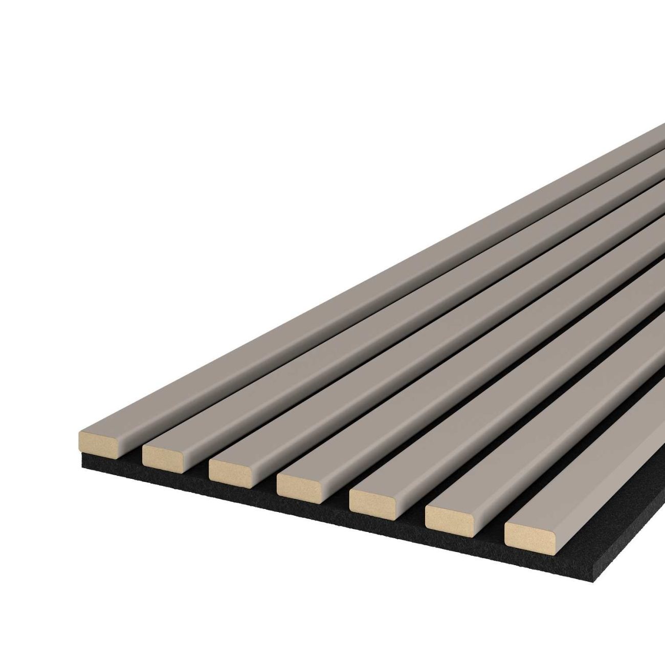 Riflaj MDF decorativ LDA PREMIUM de tip Panou Acustic, Gri Nisip, 260x40 cm - Image 3